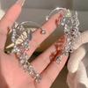 1 Pair Women Prom Ear Cuffs Non-pierced Ear Clips Butterfly Wings Rhinestone Earrings Anti-slip Lightweight