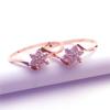 Color Gold Russian Inlaid Zircon Petal Ring 585 Purple Gold Temperament Rose Gold Plated Open Ring