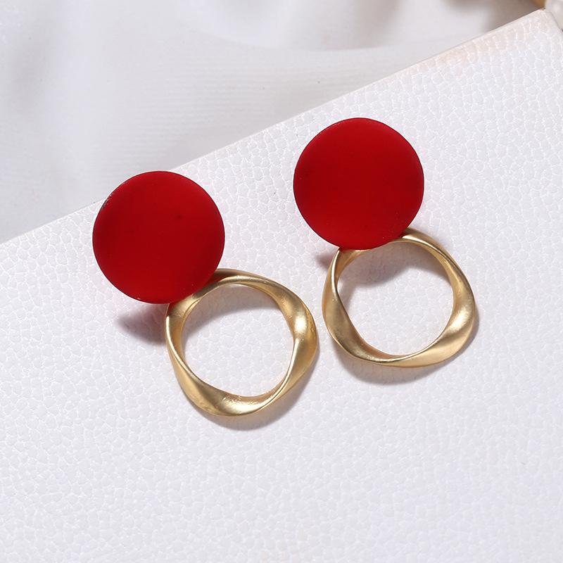Autumn Winter New Brown Earrings Vintage Matte Drop Earrings For Women Metal Fashion Statement Dangle Earring Trend Jewelry