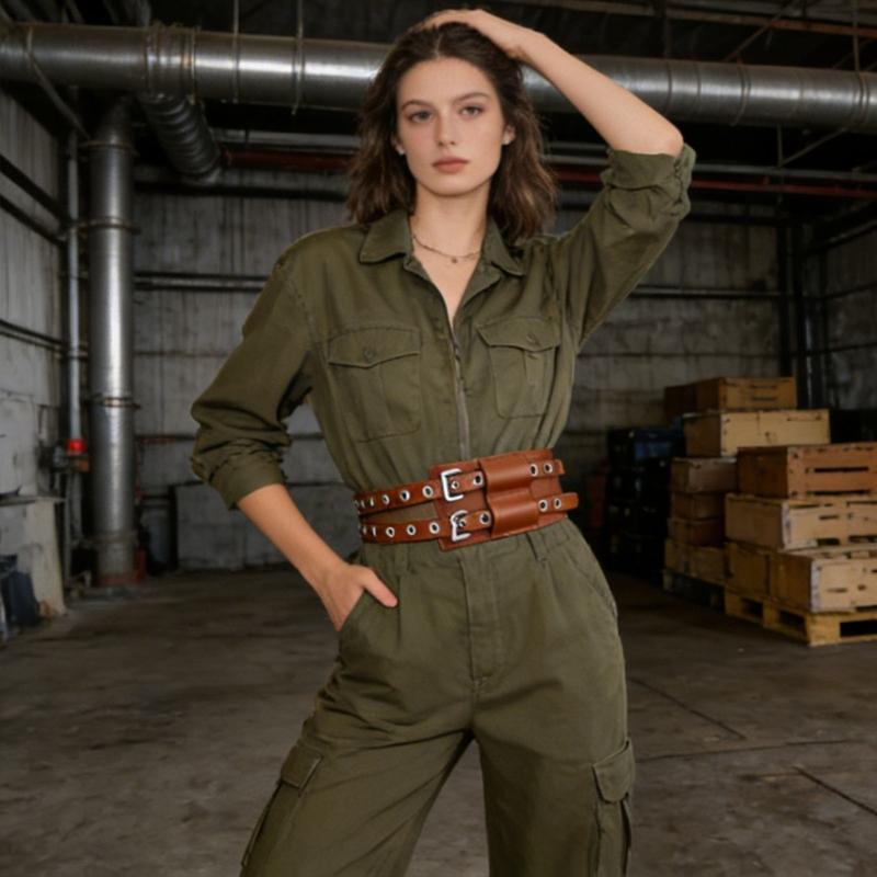 Leather Waist Belt With Matte Finish Large Eyelet Adjustable Waist Corset Belt For Women And Girl Fashion Coat Accessory