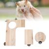 3 Pcs Chinchilla Wooden Platform Set L Shaped Round Hole Wooden Platform for Chinchilla Hamster