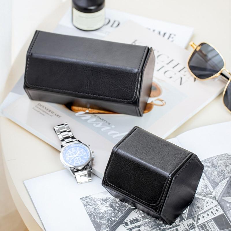Elegant PU Leather Hexagon Watch Box Compact Design For Safe Jewelry