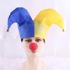 Halloween Jester Costumes Clown Courts Jester Hat Clown Nose Mardi Gras Jester Hat for Masquerades Carnivals Cosplay