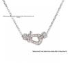Fred Horseshoe Pendant Necklace In 18K Rose Gold, Full Diamond Clavicle Chain for Women
