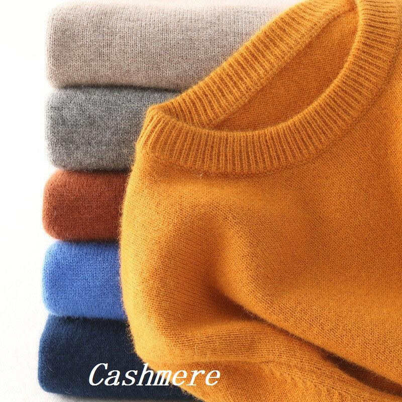 Luxuriously Soft Men's Slim Knitted Cashmere Jumper Pullover For Cozy Comfort