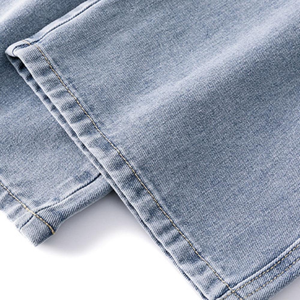 Thin / Thick  Casual Men's Plus Velvet 78% Cotton Drawstring Denim Jeans Baggy Wide Leg Pants Straight Trousers Sweatpants For Men Hip Hop