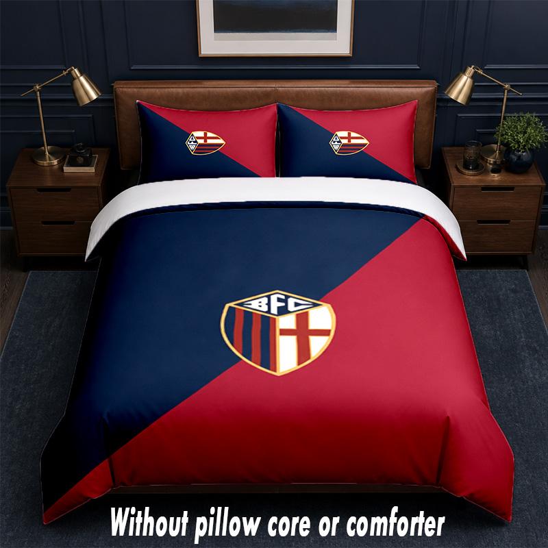Bologna FC Design Bed Bedding Set 1 Duvet Cover + 2 Pillowcases Soft Breathable Household Bed Linens