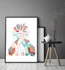 Picture Poster In a Frame 53x73 Cm Elephants P998