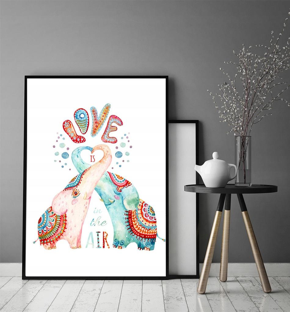 Picture Poster In a Frame 53x73 Cm Elephants P998