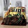 3D retro motorcycle  area Printing Blanket,Fashion Soft Cozy Living room Bedroom Sofa Bed Travel Blanket Birthday Gift