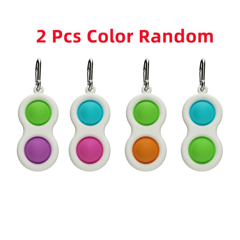 2pcs Finger Bubble Music Keychain Stress Relieving Fashion Toy with Pressing Sports Board Stress Relieving Key Pendant Birthday
