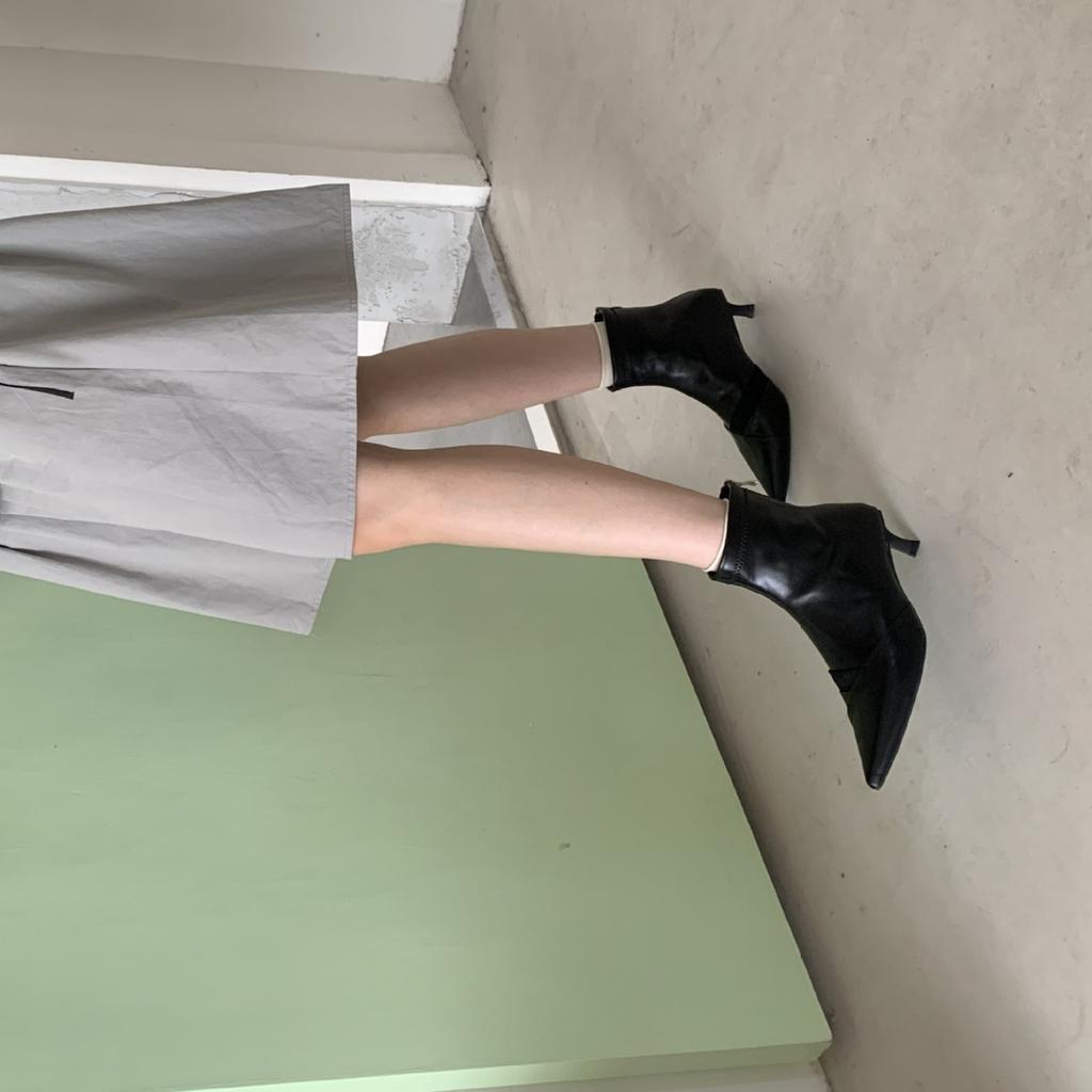 2025 New Autumn Pointed Stiletto Stitching Suede Rear Zipper Martin Fashion Chelsea Women's Boots