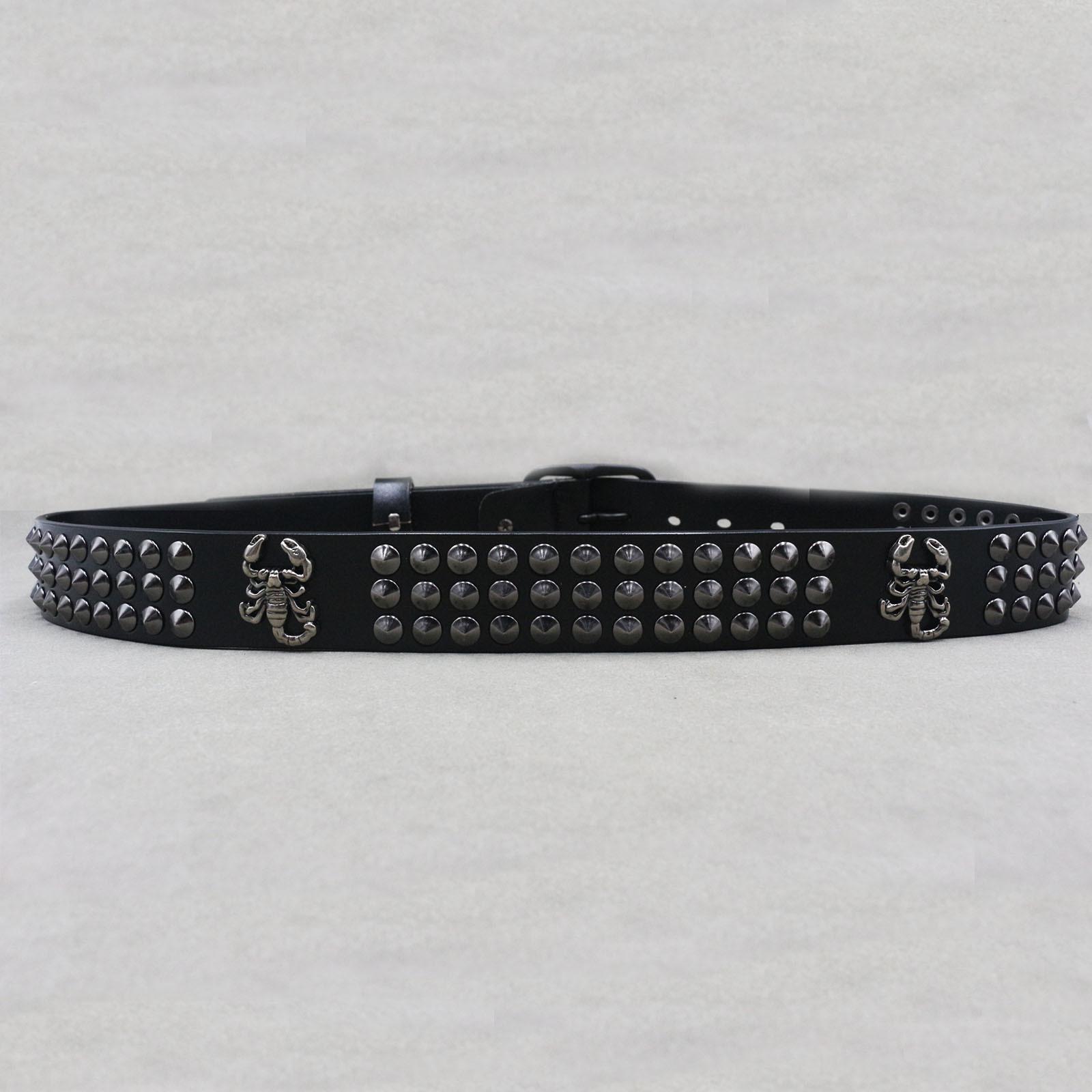 

Ремень с заклепками Вестерн Деним Рыцарь Скорпион Декоративный ремень Мужской и женский Нейтральный Невинный ремень из коровьей кожи 125cm