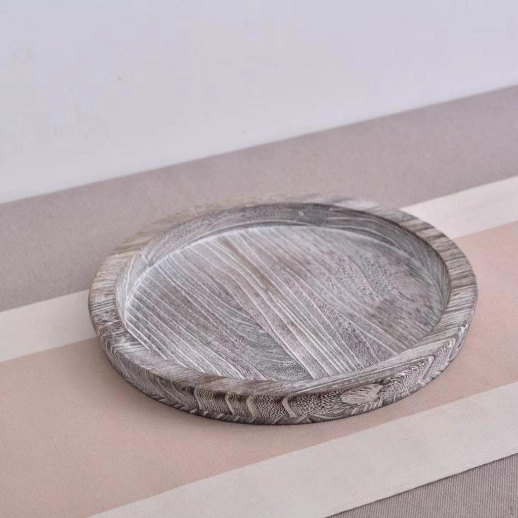 Rundes Dekotablett, Dessertteller Tischmittelstück, Holz Servieren Holz Badezimmer