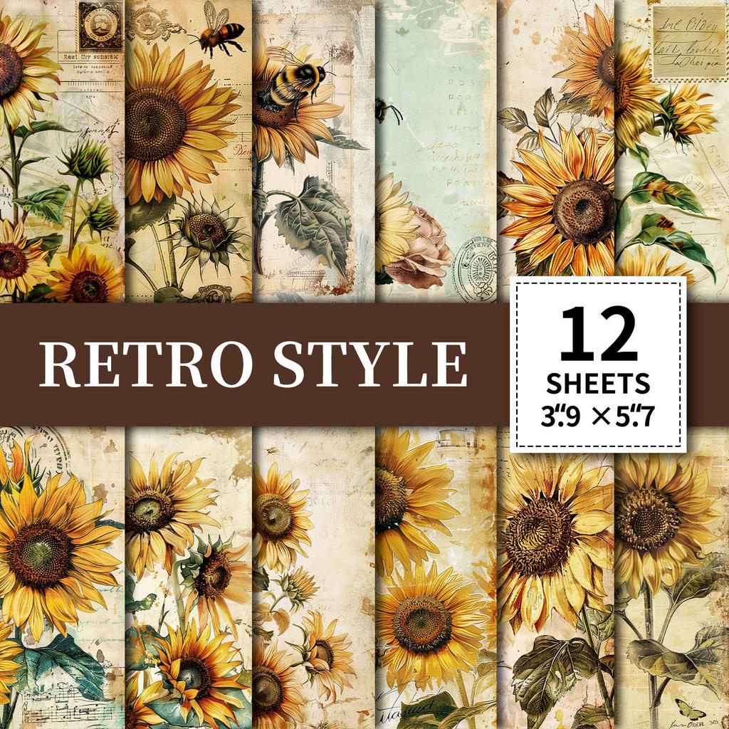 Retro-Style High-Quality Paper Background Materials Retro English Poster Paper for Handmade Journals DIY Collage Decorative Back