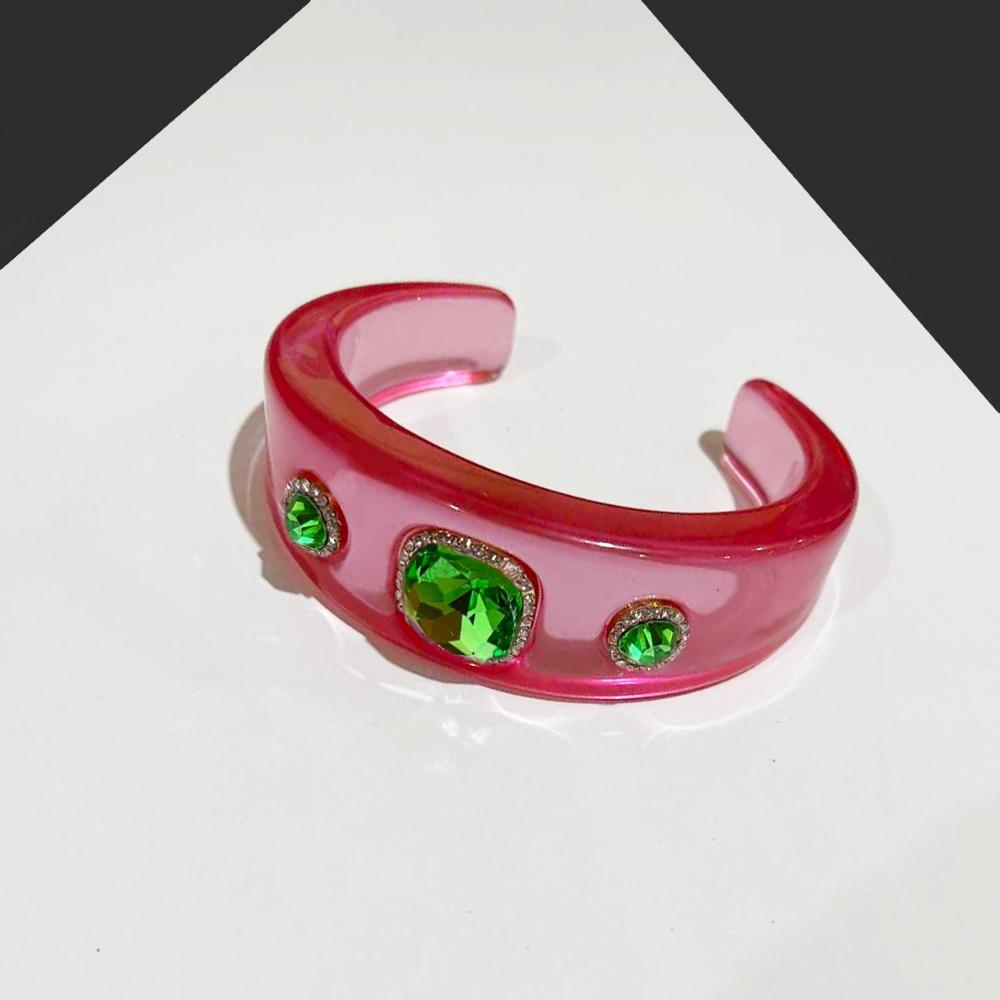 

Браслет-клякса Неправильний Широкий Відкритий Європейський Американський Стиль Дофамінове Кільце на Руку Вечірній Подарунок червоний/Яскраво-рожевий