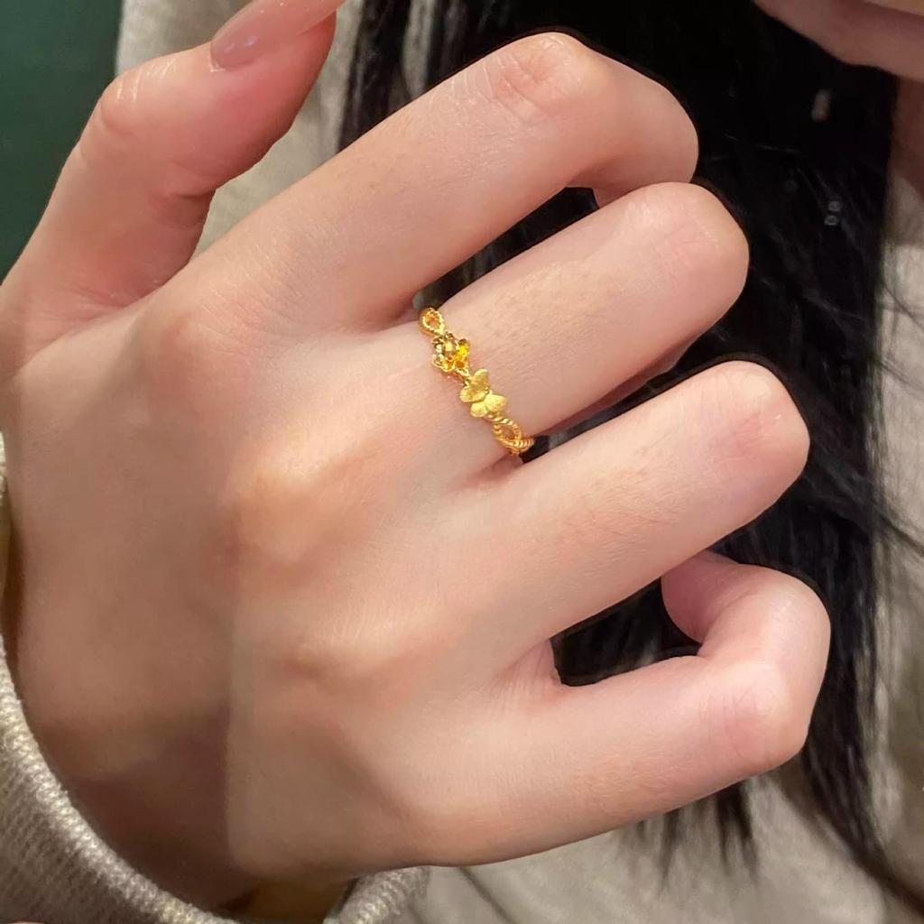 Gold Butterfly Flower Ring: 2025 Chinese Style Luxury, Retro Elegance for Women