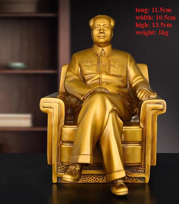 Бронзовая статуэтка-декор, Статуэтка-скульптура Лидера из латуни, сидящего на диване, Подарок на новоселье, открытие магазина