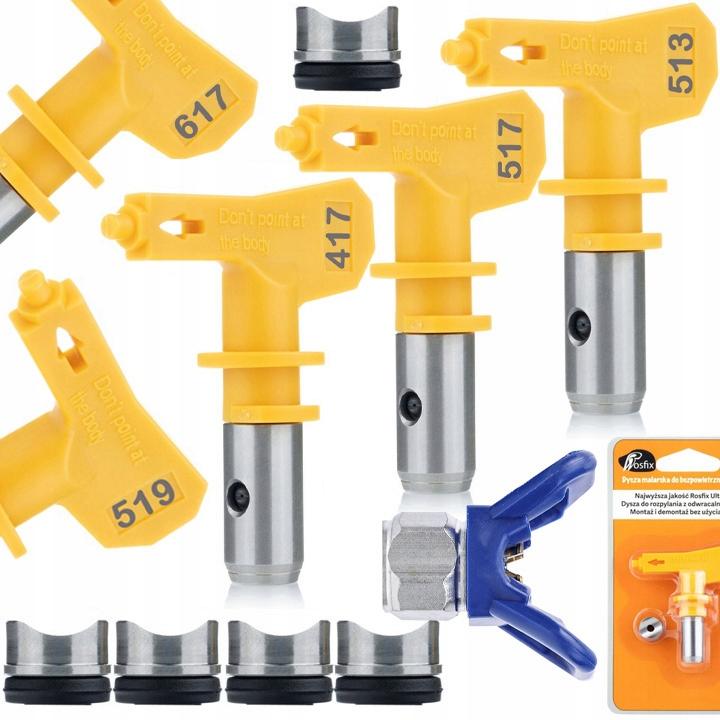 

Rosfix Zestaw 5 Dysz Malarskich 513, 517, 519, 417, 617 – Precyzyjne Dopasowanie Szerokości Strumienia | Osłona ze Stali Nierdzewnej