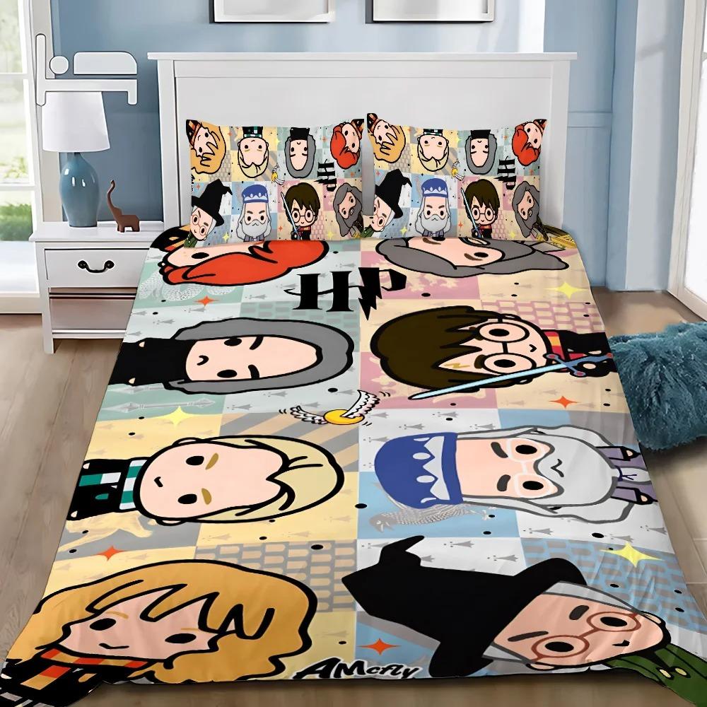 Anime-Themed Magic Academy Duvet Cover Pillowcase Bedding Set Adult Boy Girl Bedroom Decoration Children Single Double Size