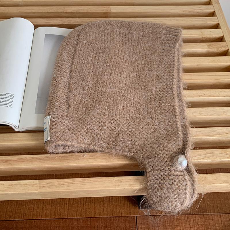 New Year's Red Hat Scarf One Piece Women's Winter Korean Style Warm Knitted Woolen Hat Ear Protecting Balacrafa