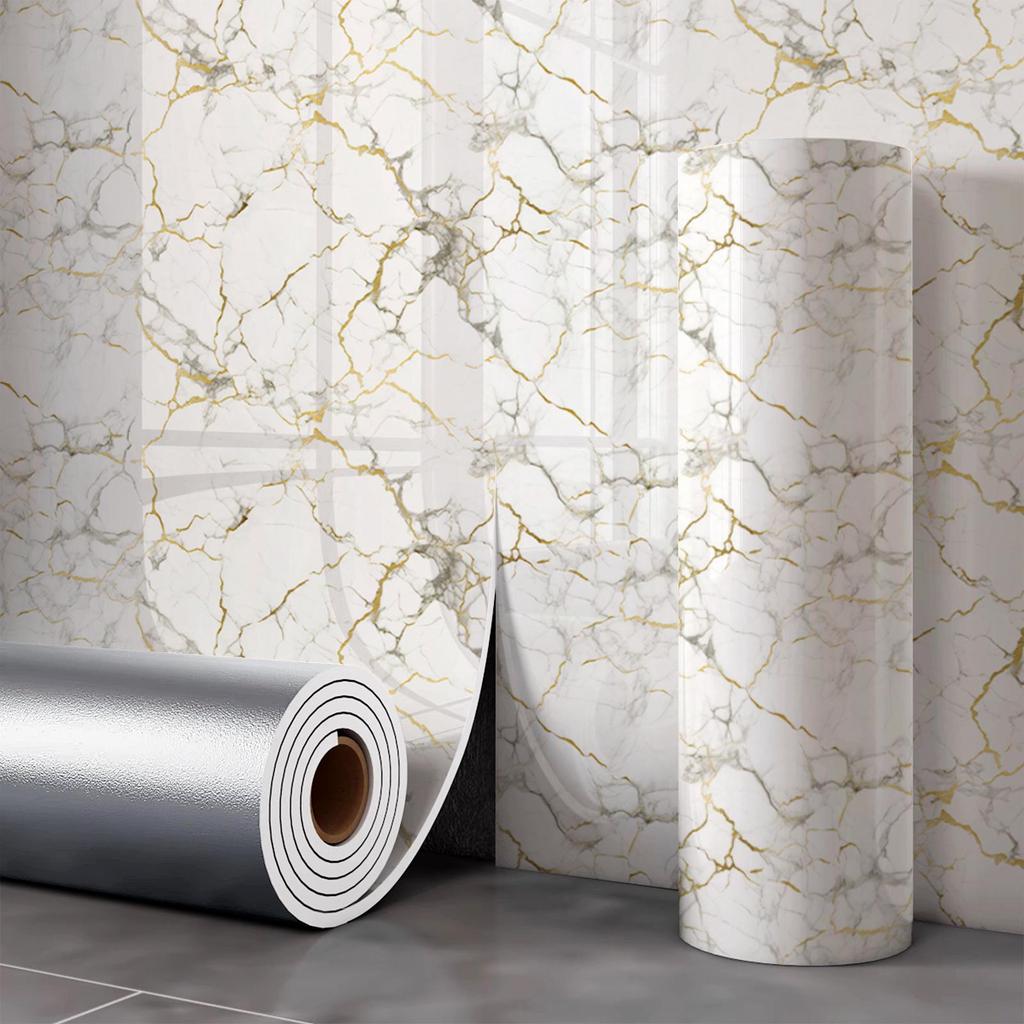 Vergoldete wasserfeste Wandaufkleber im Marmorstil für TV-Hintergründe