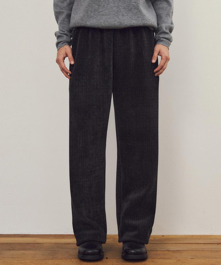 Wednesday Oasis Flannel Fleece Corduroy Pants_Black