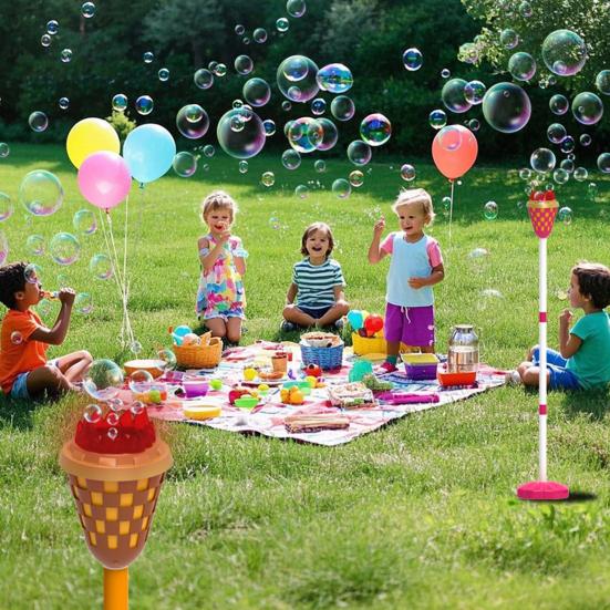 Bubble Machine with Light And Music Automatic Standing Bubble Maker 46.5 Inch Height Adjustable LED Colorful Lighting Party Toy