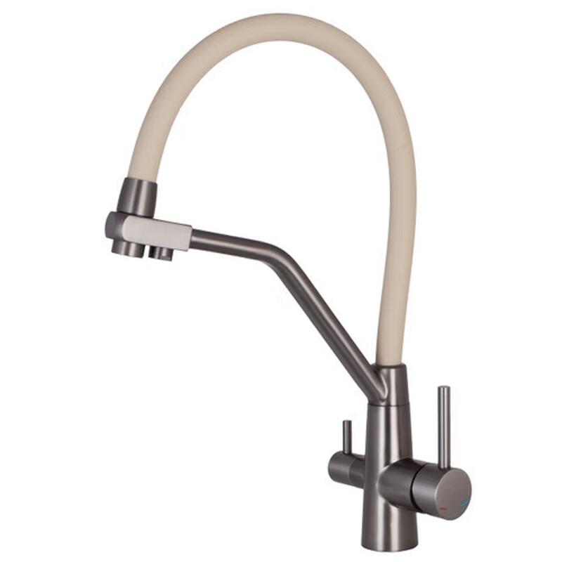 TLXT 3-in-1 Wall-Mounted Kitchen Faucet with Hot, Cold & Purified Water