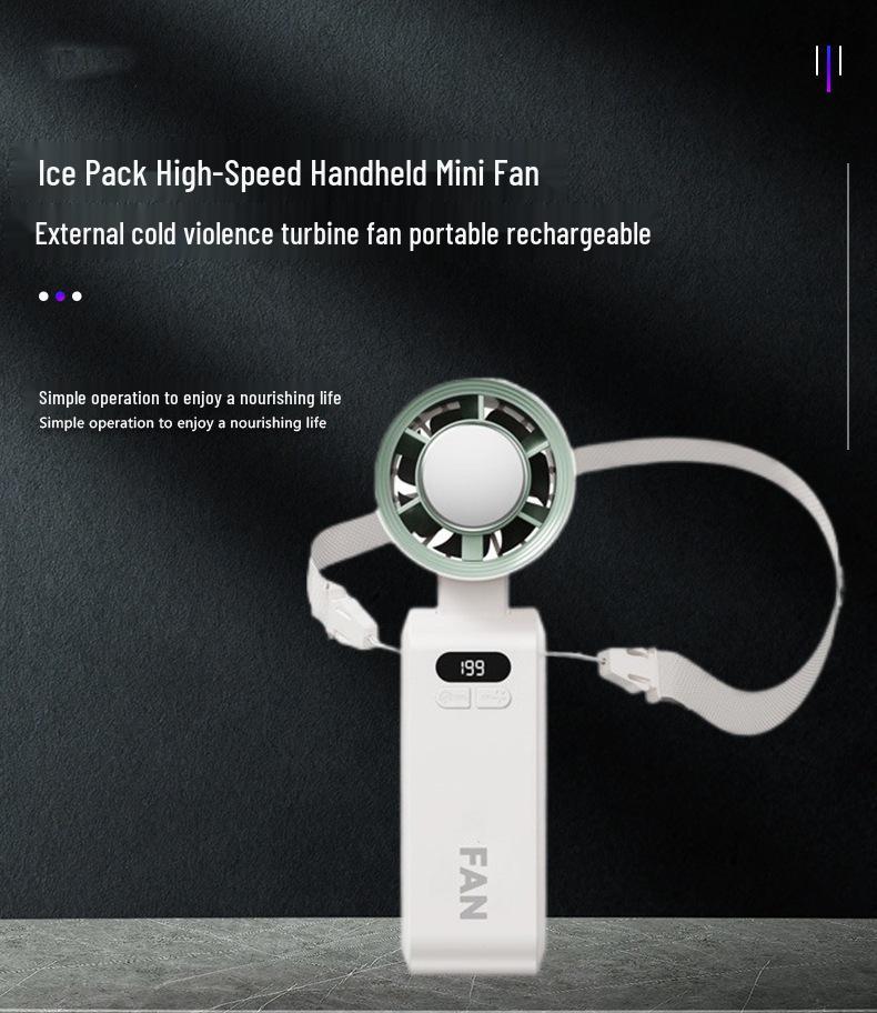 JF137 High-Speed Portable Neck Fan with Foldable Ice Pack and Strong Wind Power