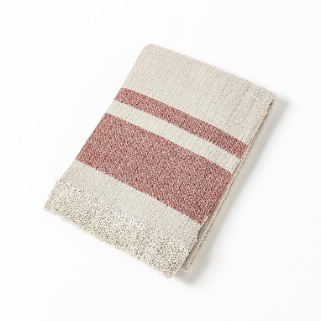 Imabari Towel Heather Slub Bath 70 x 130 Made in Product Number "DOUBLE STAR" Towel, Red, Approx. cm, Japan, 1-69542-11-R