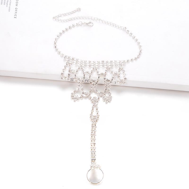 Rhinestone Tassel Bridal Barefoot Anklet