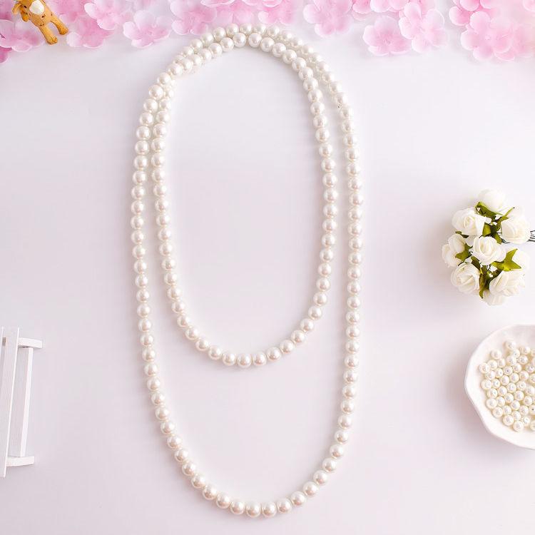 

Cheongsam glass pearl necklace double-layer long multi-layer collarbone chain women s jewelry retro collar collar sweater chain