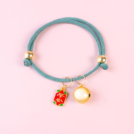 Pet Collar Chinese Style Attractive Adjustable Universal Cats Dogs Collar Necklace with Bell for Spring Festival