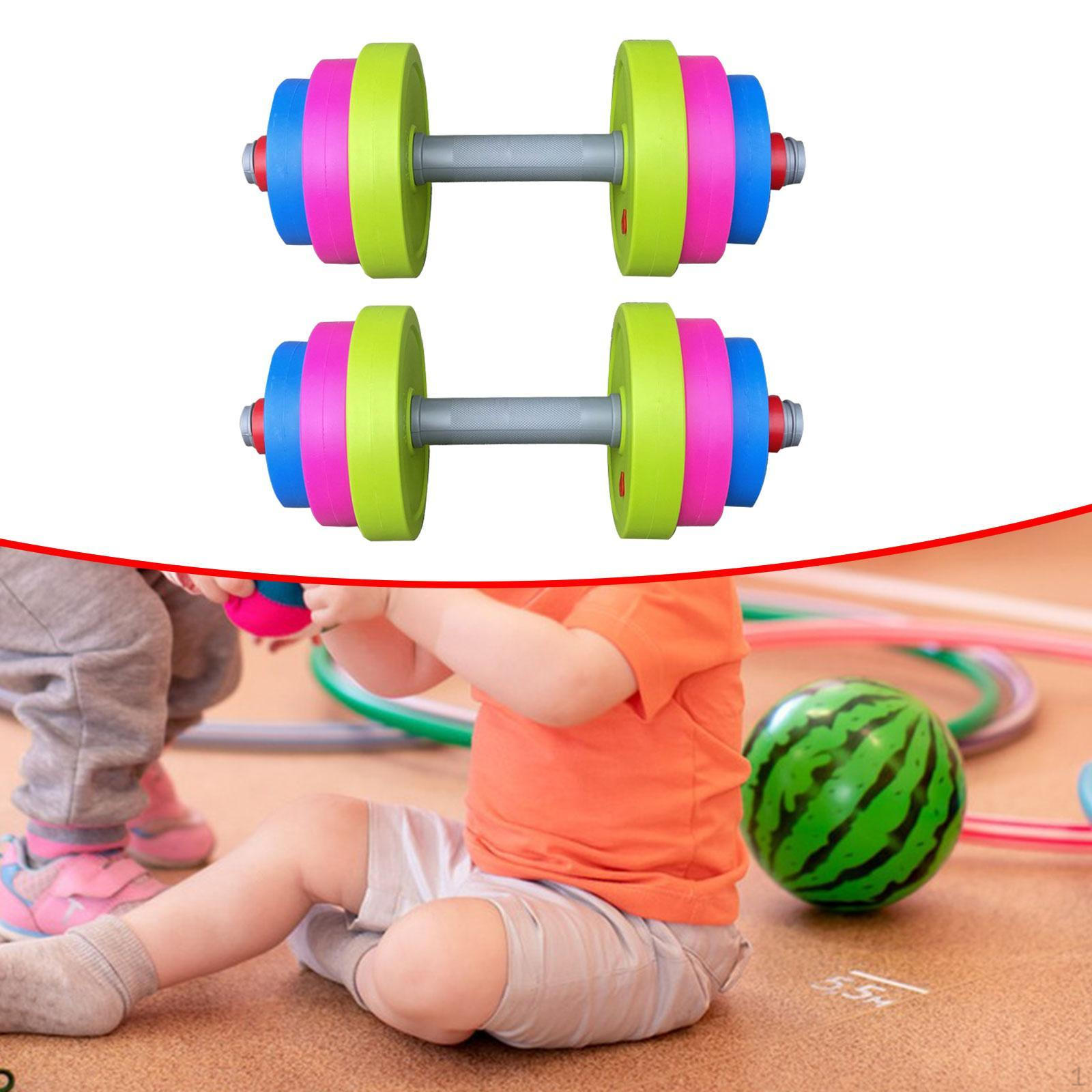 

Набор из 2 детских гантелей, обучающая тренировка, фитнес для детей от 3 лет и старше, оборудование для раннего развития Handle 49 cm