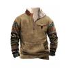 Spring And Autumn New Men'S Long Sleeve Half Zipper Printed Casual Fashion Trend Jacket