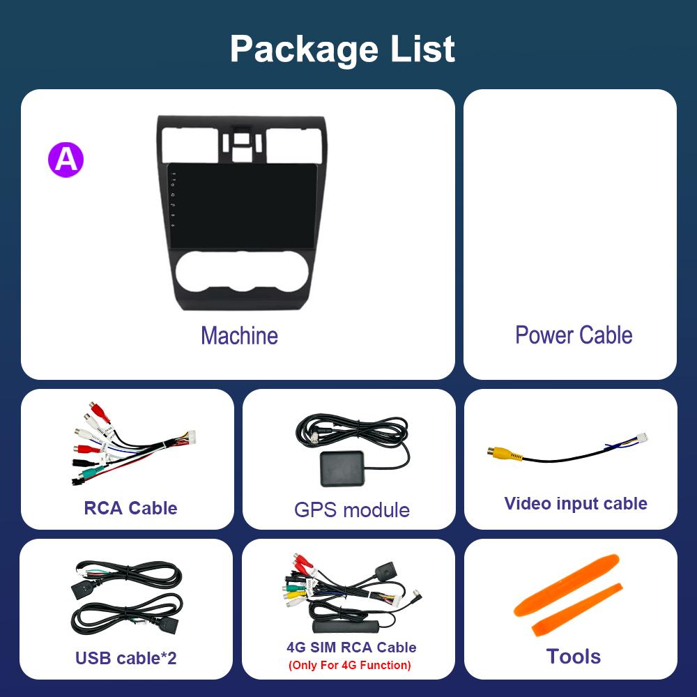 Android OS Navi GPS Car Radio Multimedia Player for Subaru Forester 4 SJ XV WRX 2012 - 2015 2018 DSP Stereo 4G QLED Screen WiFi