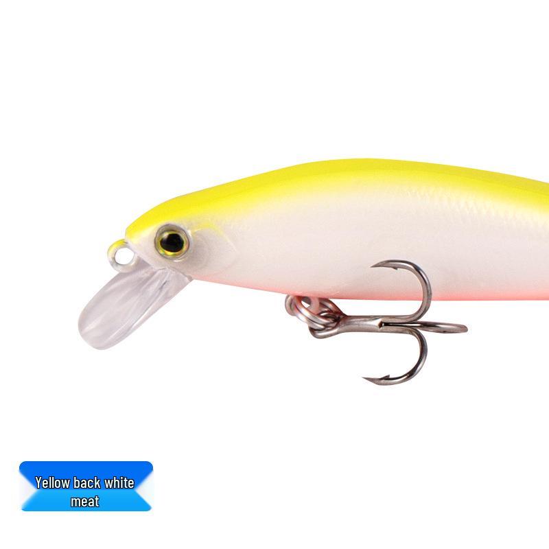 Silver Long Cast Sinking Minnow Lure with Vibrating Pencil and Red Tail
