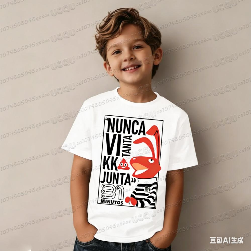 

News Program 31 Minutos Children s Satirical Cartoon Kid Adult Puppet Graphic Printed T-Shirt Parent-Child T-Shirt 100