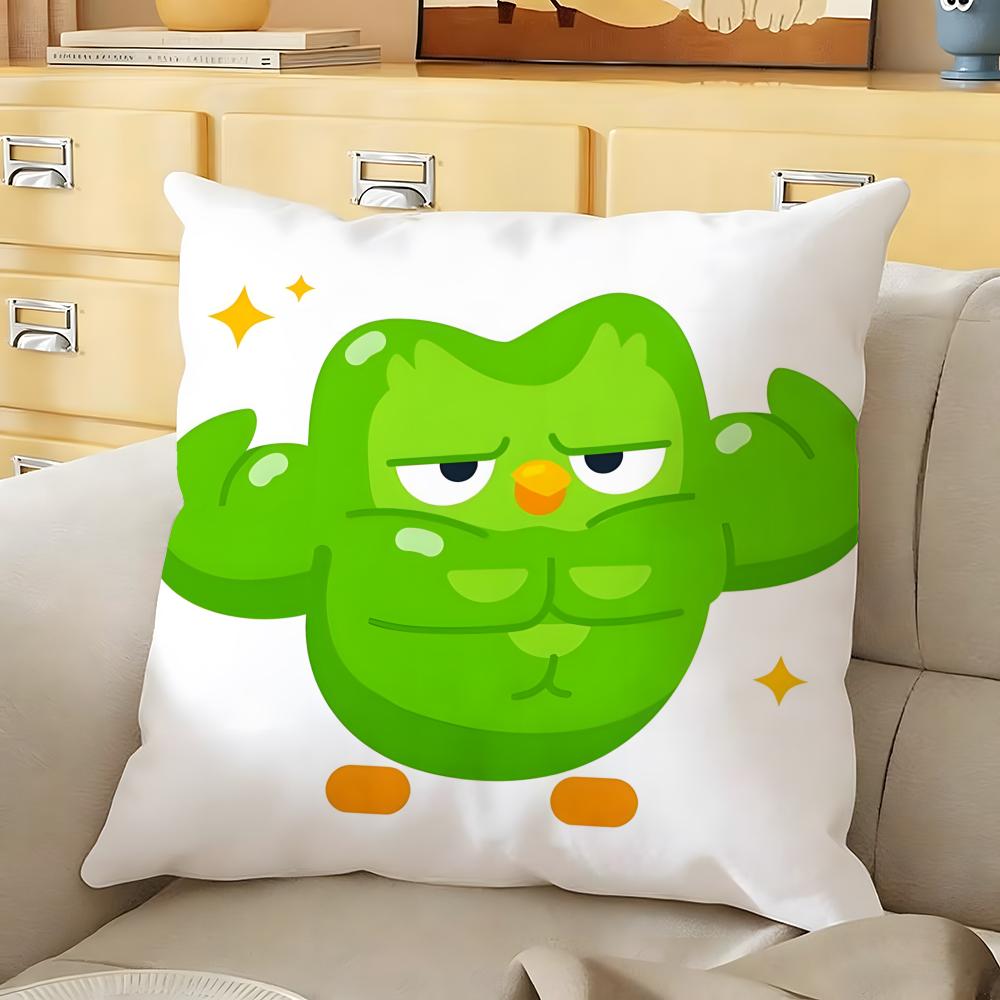 DDuolingo Cushion Cover Soft Durable Reversible Pillow Cover Home Car MultiScene Daily Comfort Pillowcase
