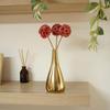 Golden Metal Flower Vase for Home Décor | Table Top Decorative Teardrop Vase for Living Room, Office & Bedroom