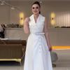 2024 Elegant French Style Sleeveless Solid Color Slimming Long Dress for Women