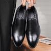Mote Forretninger Formelle slip-on skinnsko Herre fritidsmokkasiner Svart bryllupssko Kjole Mote Oxford Sko Spisse kontorsko