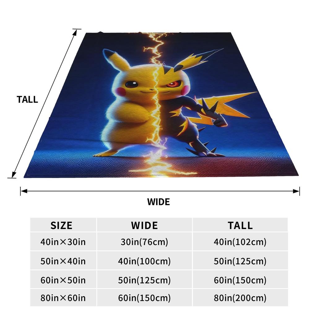 Pikachu Energy Transformation Flannel Blankets Winter  Super Warm Bedding Throws for Home Decor Novelty Bedspread Sofa Bed Cover
