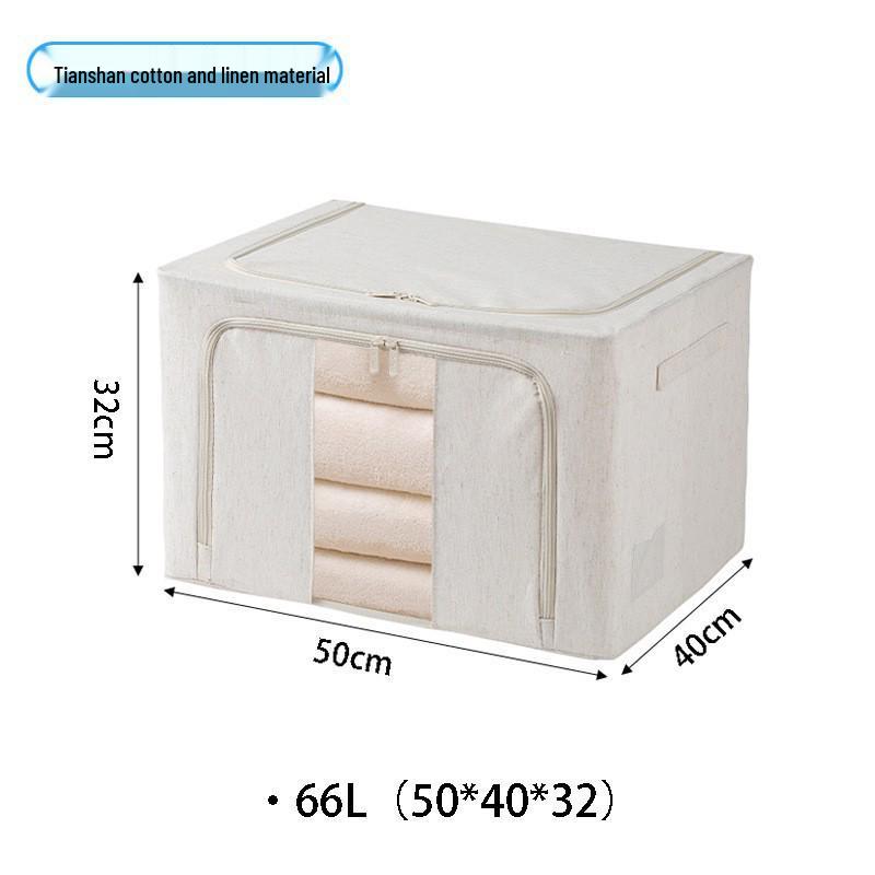Tianshan Large Capacity Cotton & Linen Storage Box for Quilts and Down Jackets