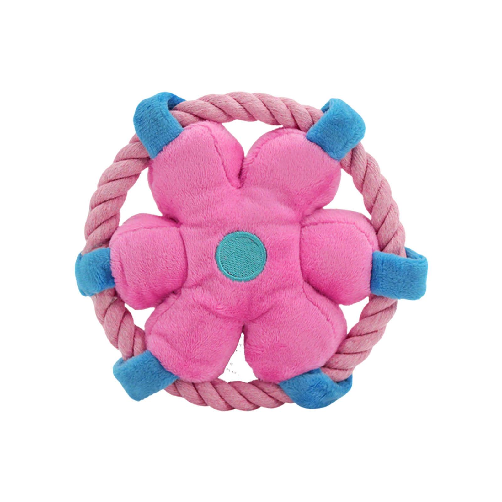 

Pet Toys Dog Cotton Rope , Throwing And Tossing Toys, Dog Training Interactive Chewing And Grinding Toys For Teeth Cleaning. One Size рожевий