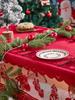 Christmas Tablecloth Christmas Holiday Table Cloth Cover, Rectangle, 60 X 80 Inches, Poinsettia RedFabric Table Cloth, Holiday,