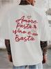 T-shirt Unisex a Tema Vino Italiano Stampa Pasta con la Frase Italiana Amore Pasta Vino E Basta Maglietta Cotone Donna Estate Oversize