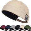 Unisex Cotton Hat Adjustable Brimless Docker Cap Rolled Cuff Sailor Hat Skullcap