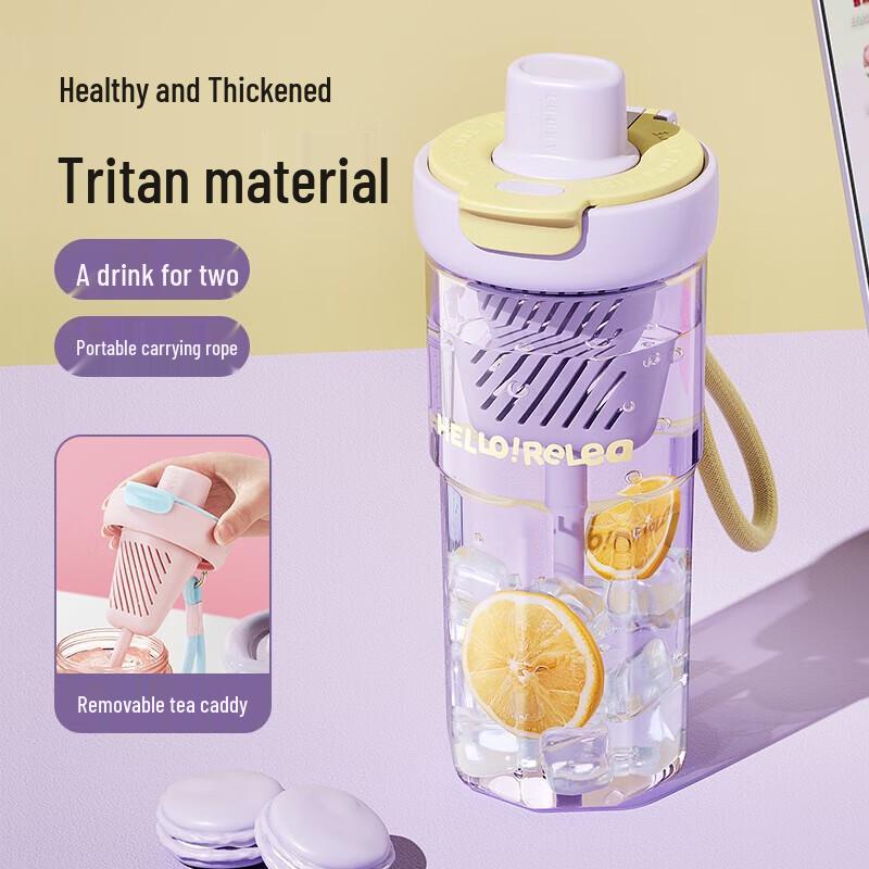 RELEA Tritan Tea Infuser Straw Water Bottle